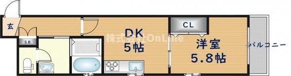 長瀬駅 徒歩3分 1階の物件間取画像